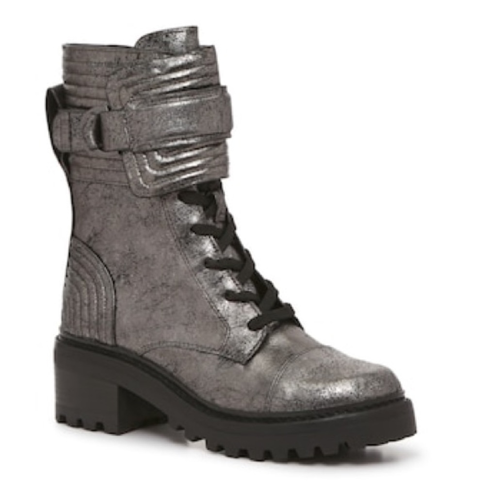 Bring some punk flair to a layered look with the Basia combat boot from DKNY.